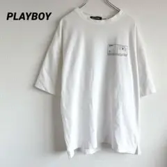 PLAYBOY プレイボーイ 半袖　ビックTシャツ　白　バックプリント Mのサムネイル