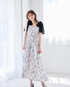 【最終値下げ】AnMILLE リボンストラップフレアワンピース