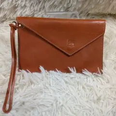 IL BISONTE クラッチバッグ レザー ブラウン