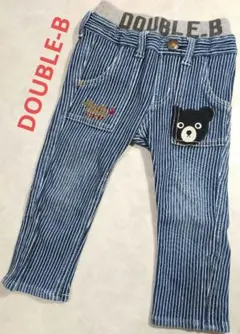 DOUBLE-B　mikihouse　長ズボン　デニム　ストライプ　綿73%