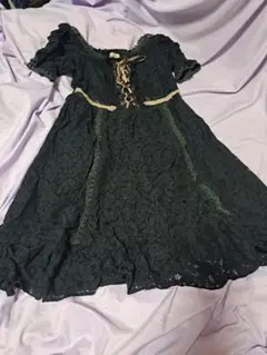 【2日後処分】アクシーズ 黒 ワンピース (背中のゴムゆるくなってます)