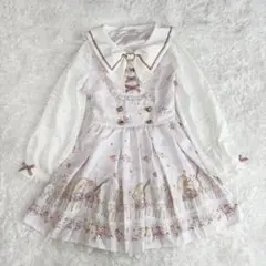 【リズリサ】☆美品☆Melody bunny柄ワンピース オリジナル柄　FREE