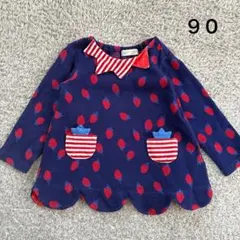 ベイビーチアー/いちご　カットソー　チュニック　90