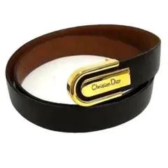 ChristianDior ディオール ヴィンテージ レザー ゴールド ベルトのサムネイル