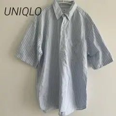 ユニクロ★UNIQLO ストライプ柄オックスフォード半袖シャツ　メンズL