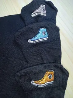✨スニーカ可愛い❤CONVERSE ブラックソックス 23-25cm