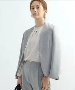 INDIVI インディヴィ リバー2WAYストレッチ ノーカラージャケット