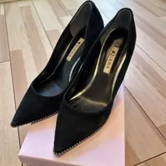 DIANA パンプス　スエード　ブラック　スタッズ　24cm