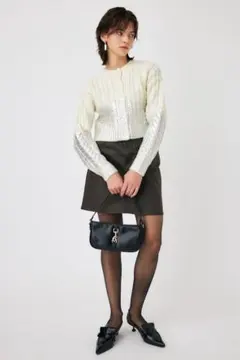 MOUSSYフロントポイントケーブルカーディガン