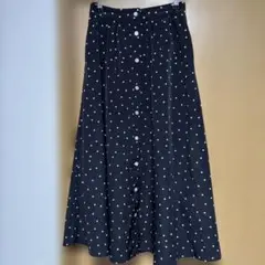 SLOBE IENA ドット柄 フロントボタン フレアスカートのサムネイル