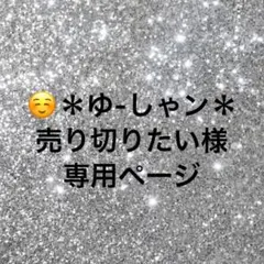 ☺️＊ゆ-しゃン＊売り切りたい様専用ページ