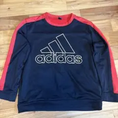 adidas 150 長袖トレーナー 黒赤 秋物先取り ビッグロゴのサムネイル