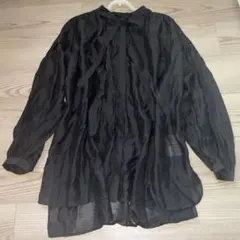 ドット柄 シースルー 長袖 ブラウス ブラック side 36 MACPHEE - メルカリ