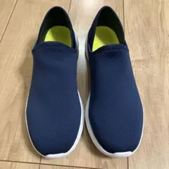【極美品】 スリッポン 踵が踏める シューズ 27.0 EEE ネイビー 靴