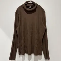 オールドネイビー タートルネック リブ ニット 長袖 XXL ブラウン　大きめ