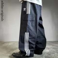 極太 adidas originals バギーカーゴパンツ 裾絞りドローコード