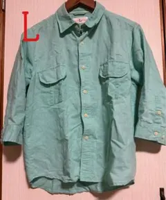Browny Vintage (WEGO) L ライトグリーン ワークシャツのサムネイル