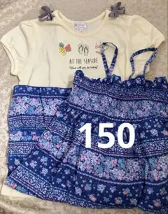 マザウェイズ 150 半袖 Ｔシャツ ワンピース キャミワンピ 花柄のサムネイル