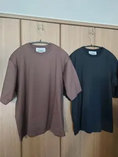【2枚セット】CTHY ミドルライン Tシャツ ブラック ブラウン サイズ1