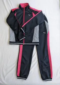 PUMA ジャージ上下 150㎝ 黒/濃ピンク