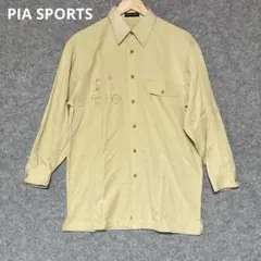 PIA SPORTS 刺繍入りベージュ長袖シャツ