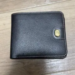 ブラックレザー 二つ折り財布　dunhill