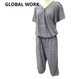 GLOBAL WORK　カットソーオールインワン　半端丈パンツ　落ち感のサムネイル