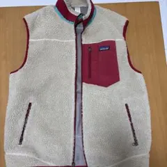 patagonia メンズ ベスト ベージュ/赤