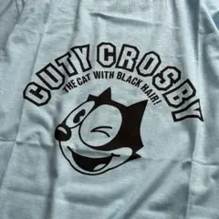 ビンテージ水色フィリックス猫ねこプリントTシャツML古着メンズレディース半袖のサムネイル