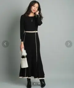 ジャスグリッティー　ライン配色ニットワンピース