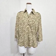 ロシャス レリアン 長袖シャツ 総柄 ブラウン（M）日本製 春秋のサムネイル