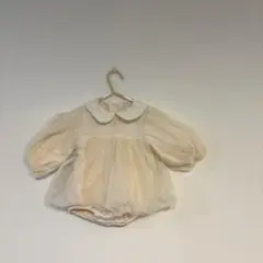 ロンパース　フリル　シフォン　シースルー　フレア　女の子　ベビー　初節句