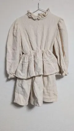 韓国子供服 monbebe ペプラムワンピース