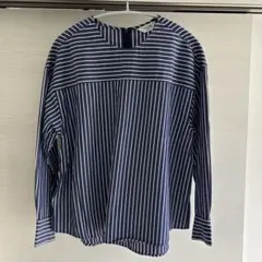 Maker's Shirt鎌倉 ストライプ柄 長袖ブラウス ネイビー系