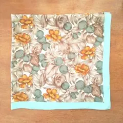 ヴィンテージ スカーフ ボタニカル フラワー 絹 シルク