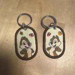 チップとデール 刺繍キーホルダー 2個セット