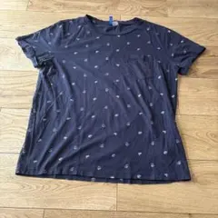 H&M DIVIDED メンズ Tシャツ ネイビー 総柄 Mのサムネイル