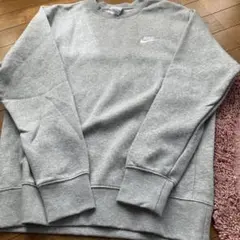 NIKE ナイキ ワンポイント刺繍ロゴ スウェット トレーナー グレー M