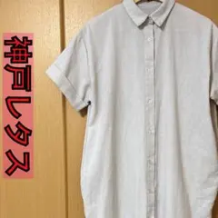 Kobe Lattice 半袖シャツワンピース リネンミックス アイボリー