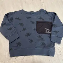 恐竜柄ネイビー　長袖　トレーナー　100size