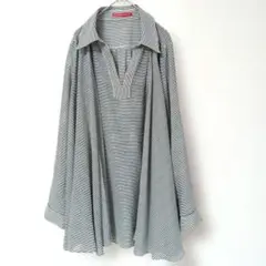 S.J.FERRY ストライプ柄長袖シャツ オープンカラー ゆったり