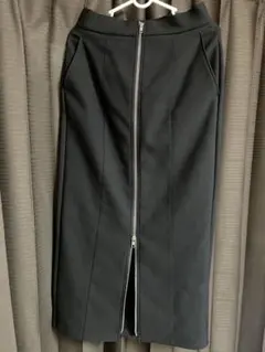 GU フロントジップ タイトスカート ブラック M