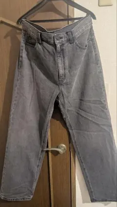 グレー ストレートデニム ハイウエスト