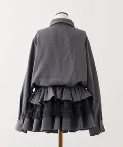 グレー ティアードシャツワンピース