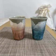 九谷焼　金箔彩　ペアフリーカップ
