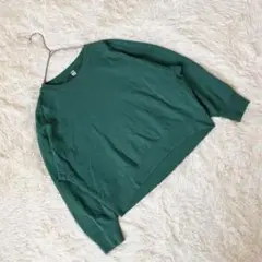 《ユニクロ/UNIQLO》【L】スウェット ダークグリーン クロップド丈