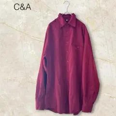 C&A バーガンディ 長袖シャツ S 美品　こなれ感　かっこいい　トップスのサムネイル