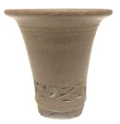 山野草鉢　陶器植木鉢 中型 装飾付き　1個