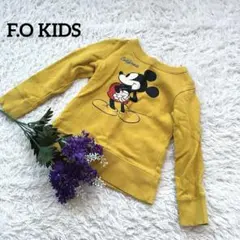 FOキッズ　【Disney】イエローミッキー長袖 バックプリントおしゃれ男女OK