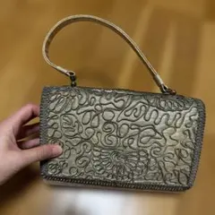 ライオンモチーフ スタッズ ショルダー ハンドバッグ ブラック 2way 
